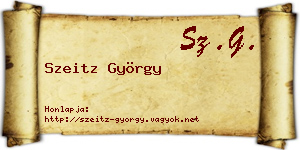 Szeitz György névjegykártya