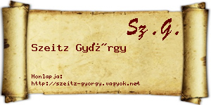 Szeitz György névjegykártya